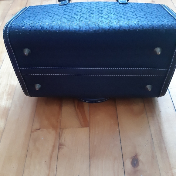 Guy Laroche Black Vintage Doctor Hand Bag Structured Minimalist Purse Carryall - Picture 3 of 8